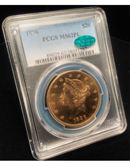 1896 $20 Liberty MS62PL CAC PCGS
