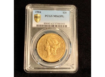 1904 $20 Liberty MS63PL PCGS