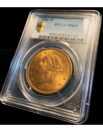 1906-D $20 Liberty MS64 PCGS