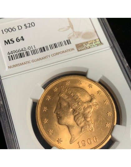 1906-D $20 Liberty MS64 NGC