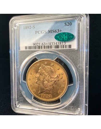 1892-S $20 Libery MS63+CAC