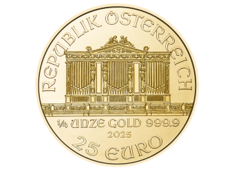 AUSTRIAN GOLD 2025 1/4 OZ AUSTRIAN GOLD PHILHARMONIC